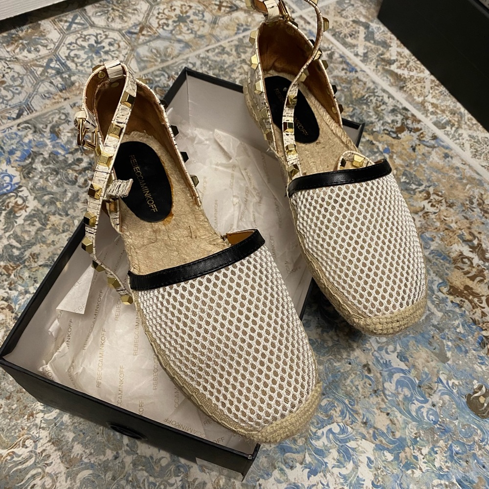 Rebecca Minkoff ankle wrap sandal.